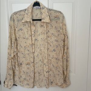 Women's Cream Patterned Blouse
